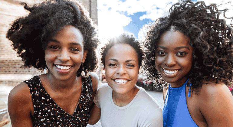 group of smiling girls